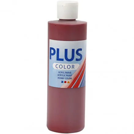 Plus Color Hobbymålning, mörkröd, 250 ml/1 flaska.