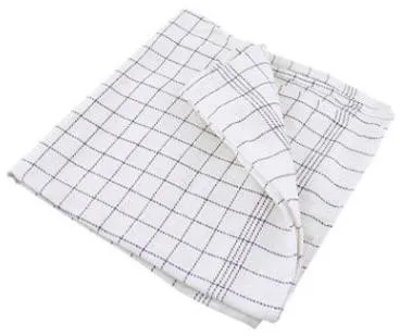 Kockhandduk blårutigt, 50x100 cm.